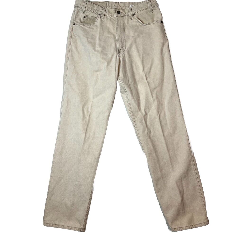 Levi’s Vintage Orange Tab 550 Relaxed Fit Tapered Leg Beige Tan Jeans Size 34/32
